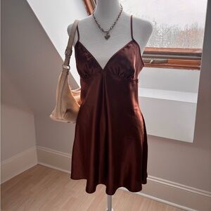 La Senza Lingerie Late 90’s Chocolate Brown Slip Dress 🤎
